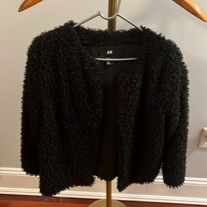 Cropped fit furry jacket